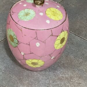 Floral Pink Ceramic Jar